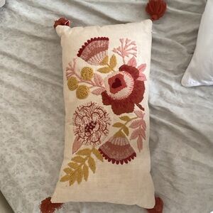 Opalhouse embroidered floral pillow with tassels